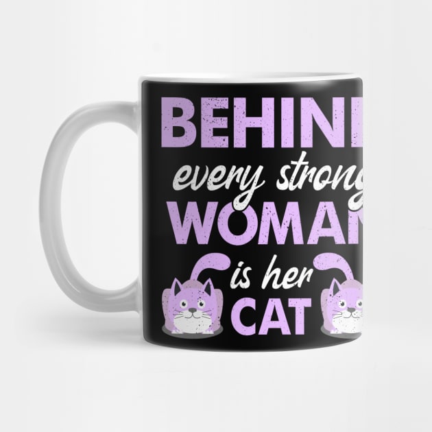 Behind Every Women Is Her Cat Lover Design by alcoshirts